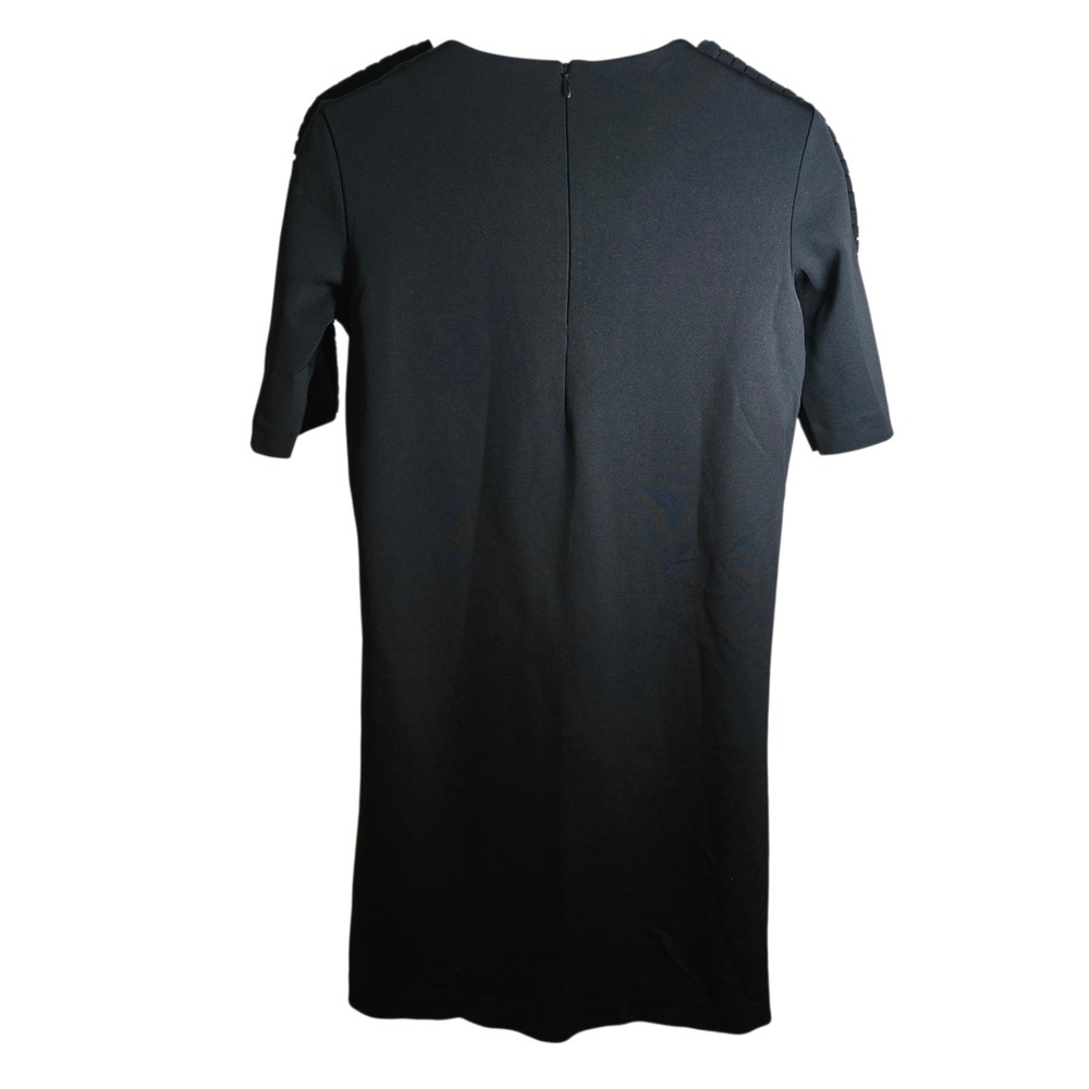 COS Black Structured Short Sleeve‎ Dress Pleated Shoulder Minimalist Size M - Picture 4 of 10